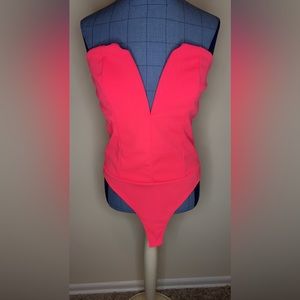 Rue21 | Deep V Bodysuit | Hot Pink | Large |